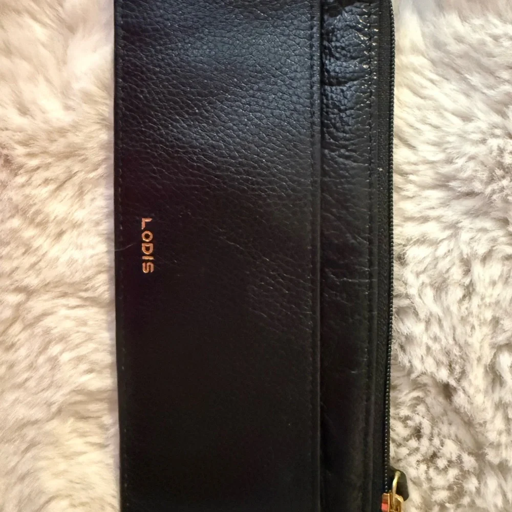 Lodis Black Wallet with Gold Accent